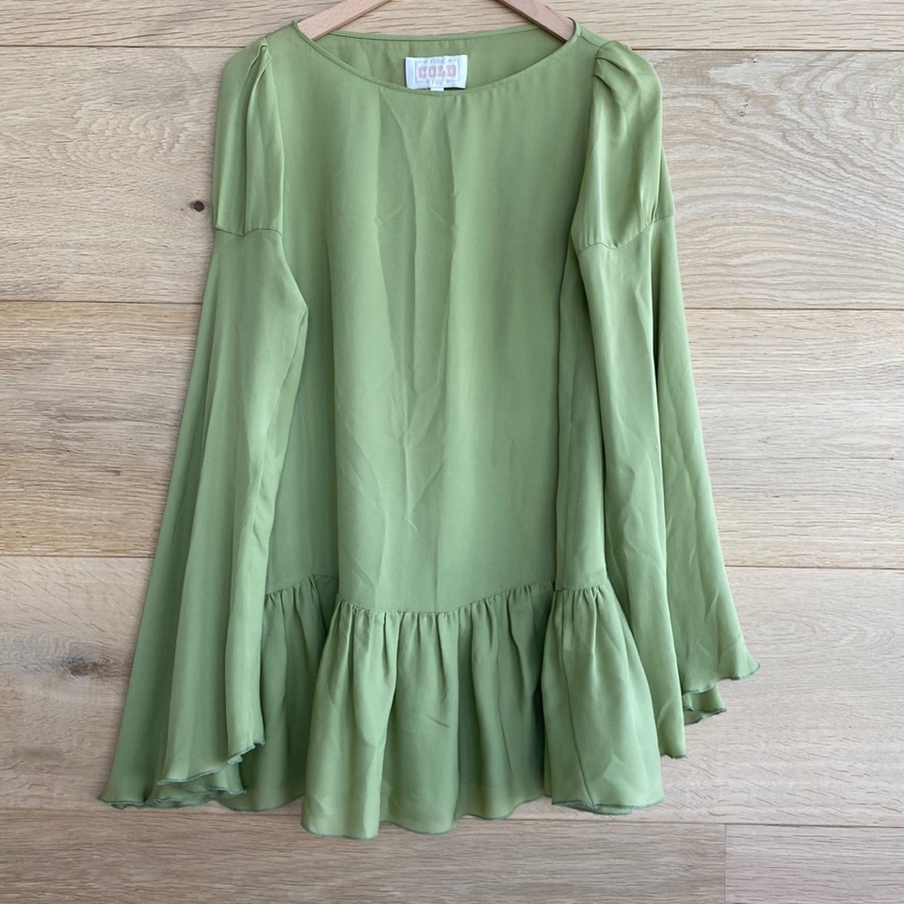 Stone cold fox silk green dress